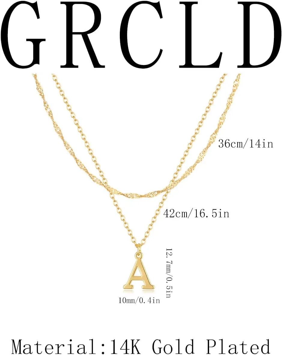 Gold Initial Necklaces for Women Dainty Layered Letter Pendant Necklace Cute Choker Necklace Teen Gift Trendy Stuff Personalized Jewelry Stack for Women Her