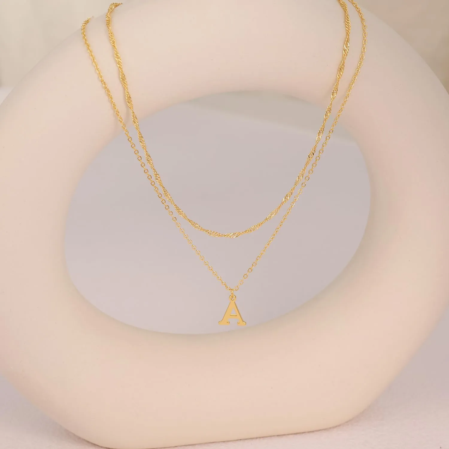 Gold Initial Necklaces for Women Dainty Layered Letter Pendant Necklace Cute Choker Necklace Teen Gift Trendy Stuff Personalized Jewelry Stack for Women Her