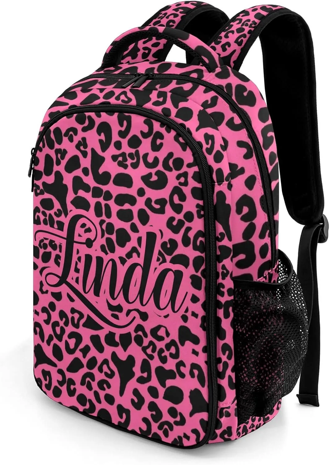 Graceful Leopard Print Girl Backpack Casual Bag Daypack for Women Men Camping Hiking