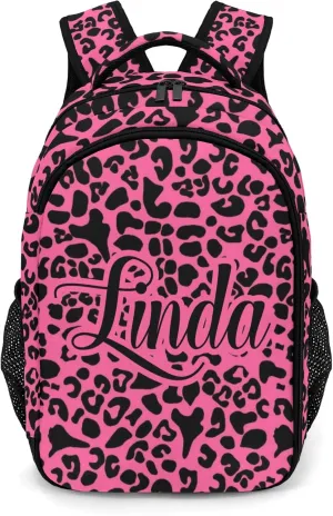 Graceful Leopard Print Girl Backpack Casual Bag Daypack for Women Men Camping Hiking
