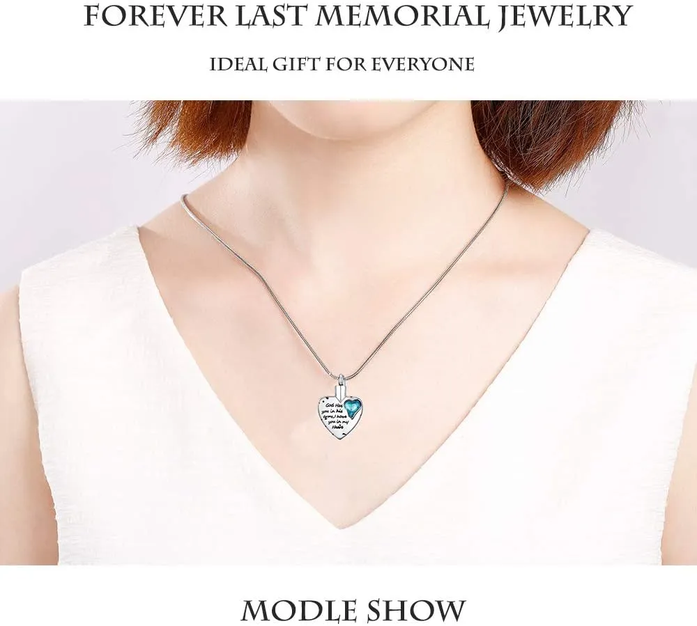 Heart Urn Necklace for Ashes Stainless Steel Cremation Jewelry for Ashes Keepsake Necklaces 