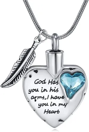 Heart Urn Necklace for Ashes Stainless Steel Cremation Jewelry for Ashes Keepsake Necklaces 