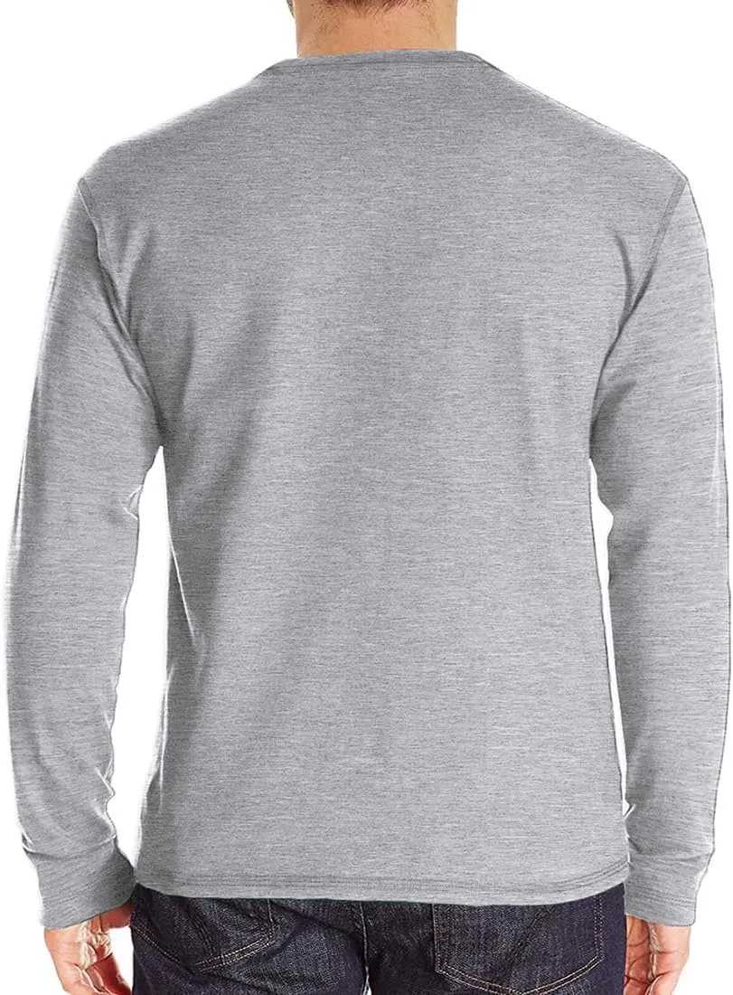Henley Shirts Men's Long Sleeve T-Shirt Button Casual Shirt Classic Lightweight Cotton Tops
