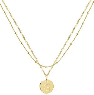 HUASAI Layered Initial Necklaces for Women Letter A-Z Pendant Choker Necklace for Personalized Initial Coin Tag Pendant Necklace Jewelry Gifts