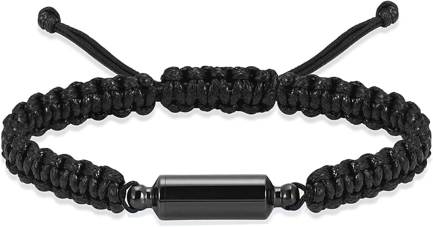 Imrsanl Stainless Steel Cremation Jewelry Urn Bracelet for Ashes - Cylinder Urn Bangles for Human Ashes - Memorial Ashes Keepsake Jewelry for Men Women