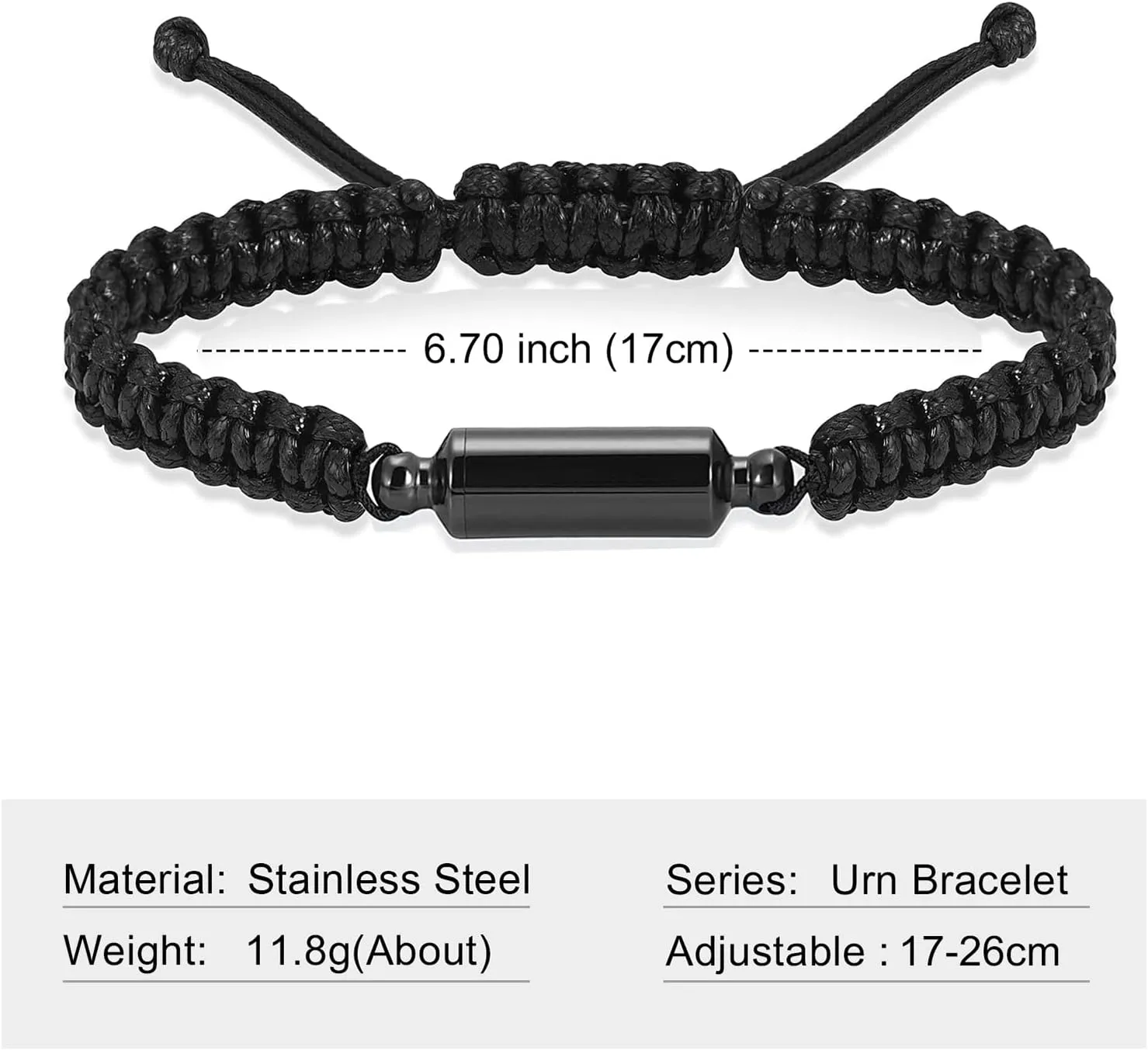 Imrsanl Stainless Steel Cremation Jewelry Urn Bracelet for Ashes - Cylinder Urn Bangles for Human Ashes - Memorial Ashes Keepsake Jewelry for Men Women