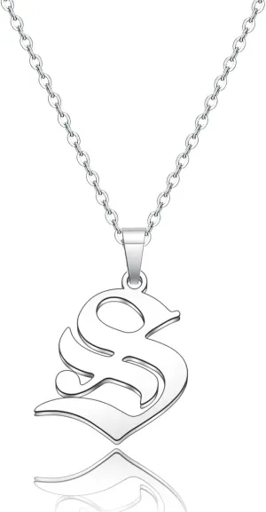 Initial Necklace and Pendant - Large Letter Jewelry Name Necklaces for Women and Men