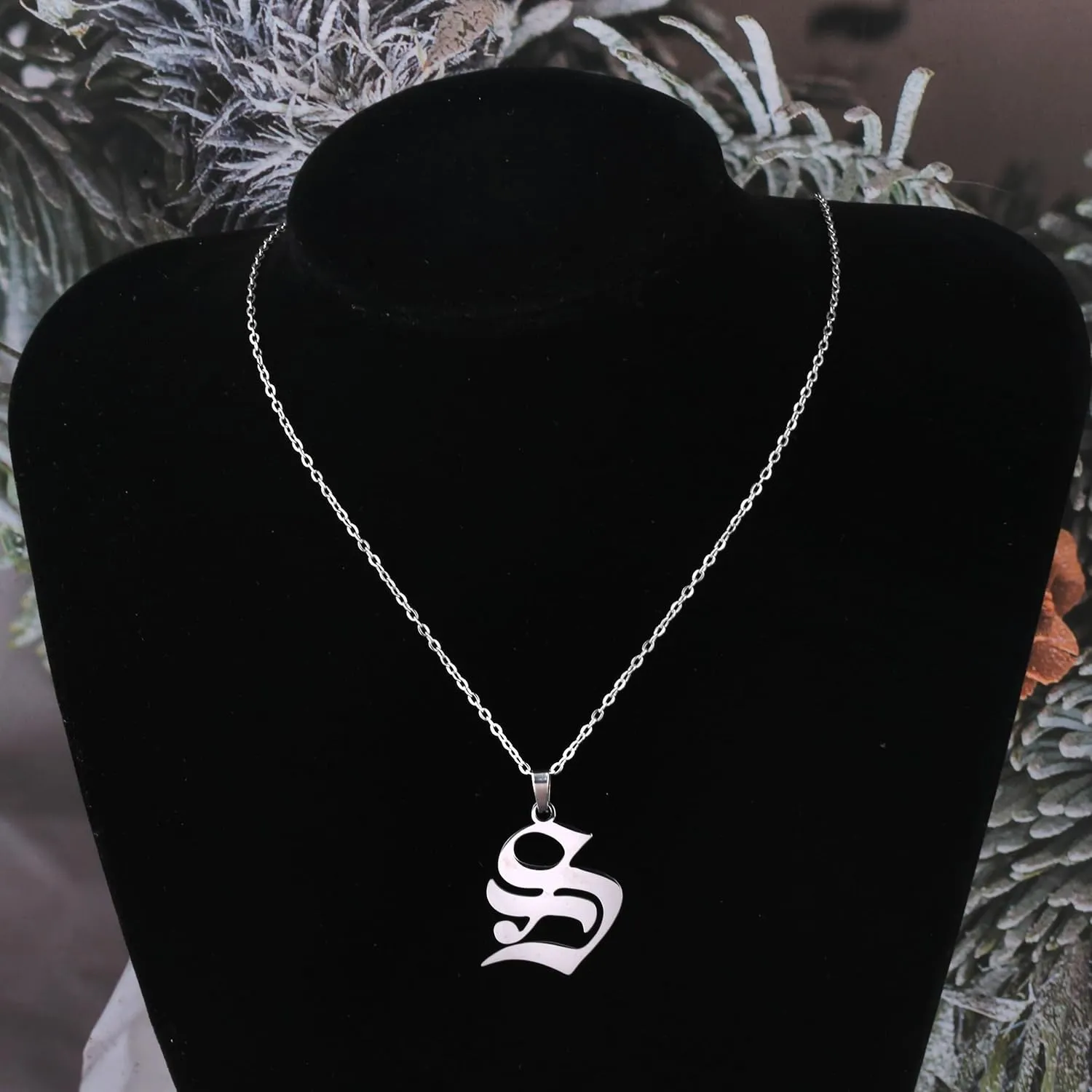 Initial Necklace and Pendant - Large Letter Jewelry Name Necklaces for Women and Men