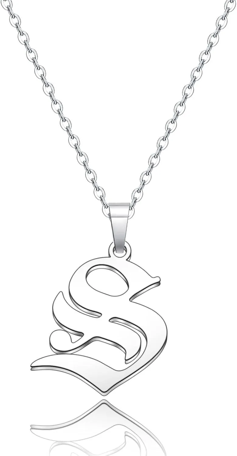 Initial Necklace and Pendant - Large Letter Jewelry Name Necklaces for Women and Men