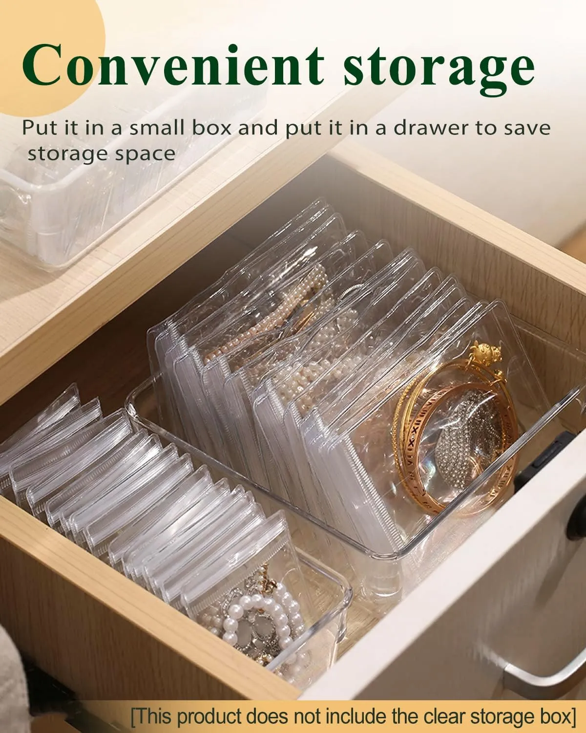 Jewelry Pouches Clear Travel PVC Jewelry Organizer, 100Pcs for Earrings Rings Necklaces Organizer bags