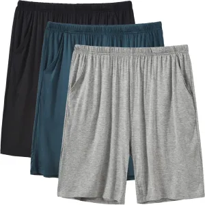 JINSHI Mens Pajama Shorts Soft Comfortable Lightweight Elastic Drawstring Men Lounge Sleep Shorts with Pockets