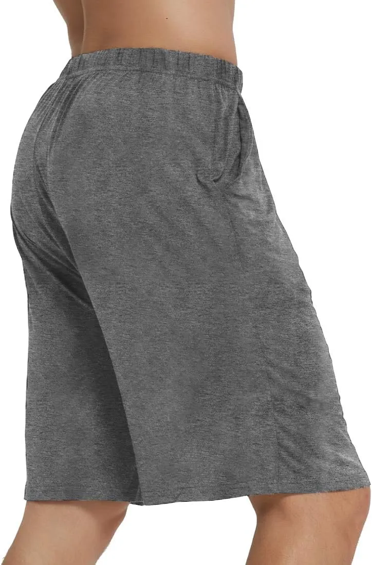 JINSHI Mens Pajama Shorts Soft Comfortable Lightweight Elastic Drawstring Men Lounge Sleep Shorts with Pockets