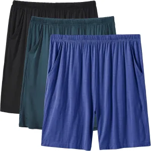 JINSHI Mens Pajama Shorts Soft Comfortable Lightweight Elastic Drawstring Men Lounge Sleep Shorts with Pockets
