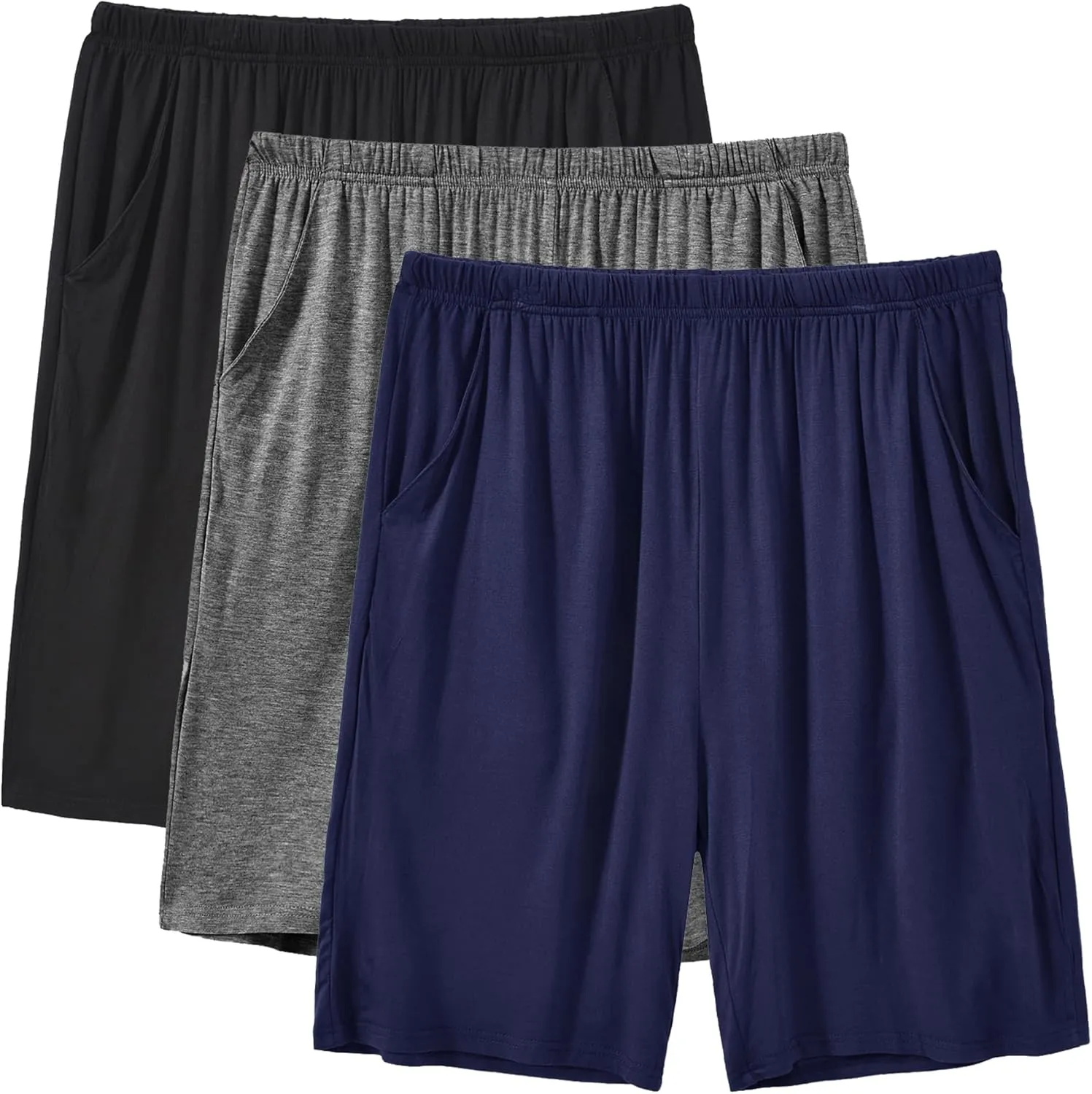 JINSHI Mens Pajama Shorts Soft Comfortable Lightweight Elastic Drawstring Men Lounge Sleep Shorts with Pockets
