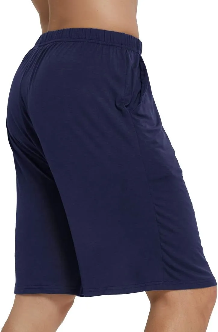 JINSHI Mens Pajama Shorts Soft Comfortable Lightweight Elastic Drawstring Men Lounge Sleep Shorts with Pockets