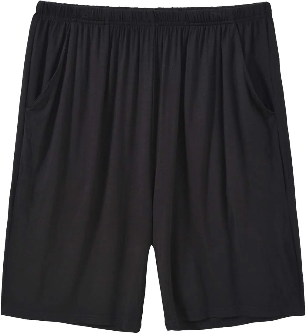 JINSHI Mens Pajama Shorts Soft Comfortable Lightweight Elastic Drawstring Men Lounge Sleep Shorts with Pockets