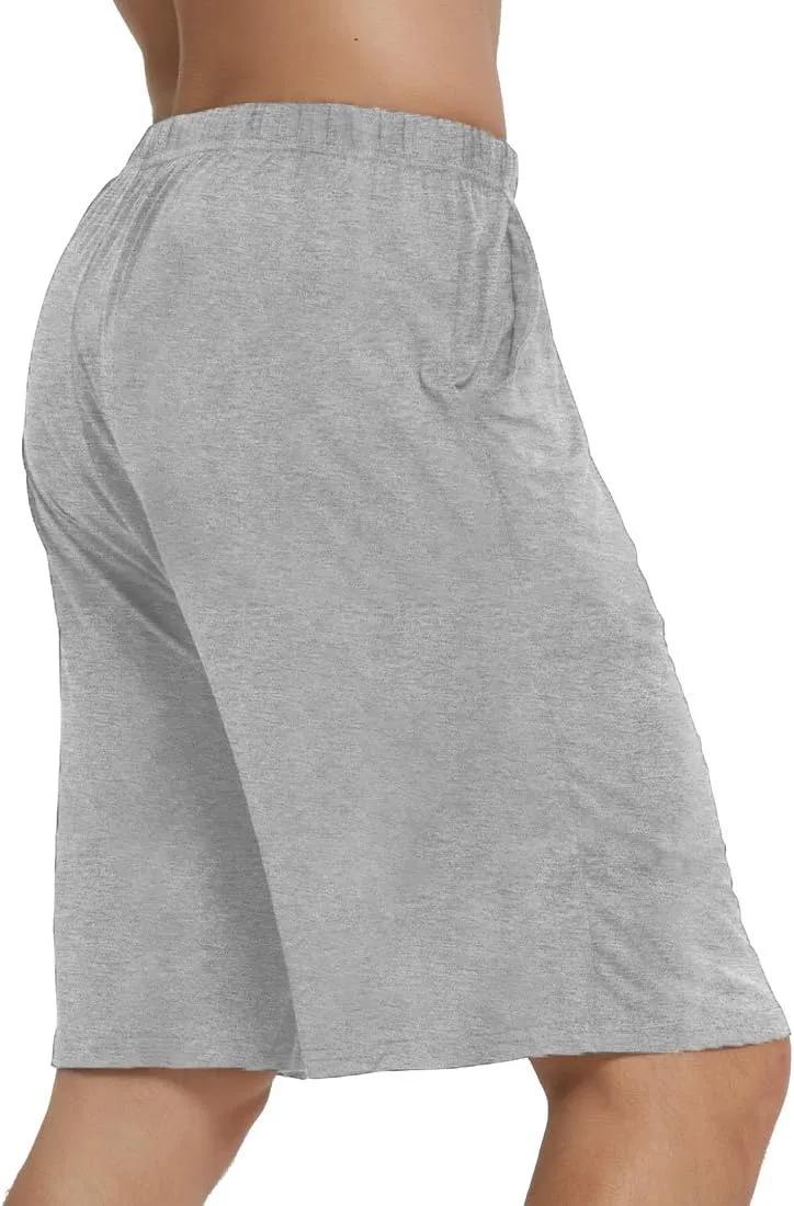 JINSHI Mens Pajama Shorts Soft Comfortable Lightweight Elastic Drawstring Men Lounge Sleep Shorts with Pockets