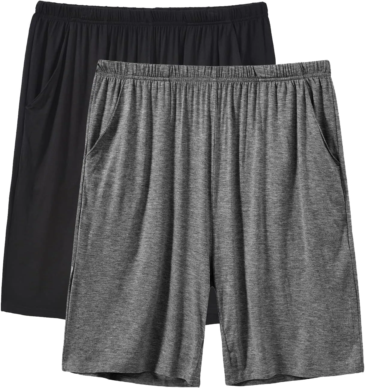 JINSHI Mens Pajama Shorts Soft Comfortable Lightweight Elastic Drawstring Men Lounge Sleep Shorts with Pockets