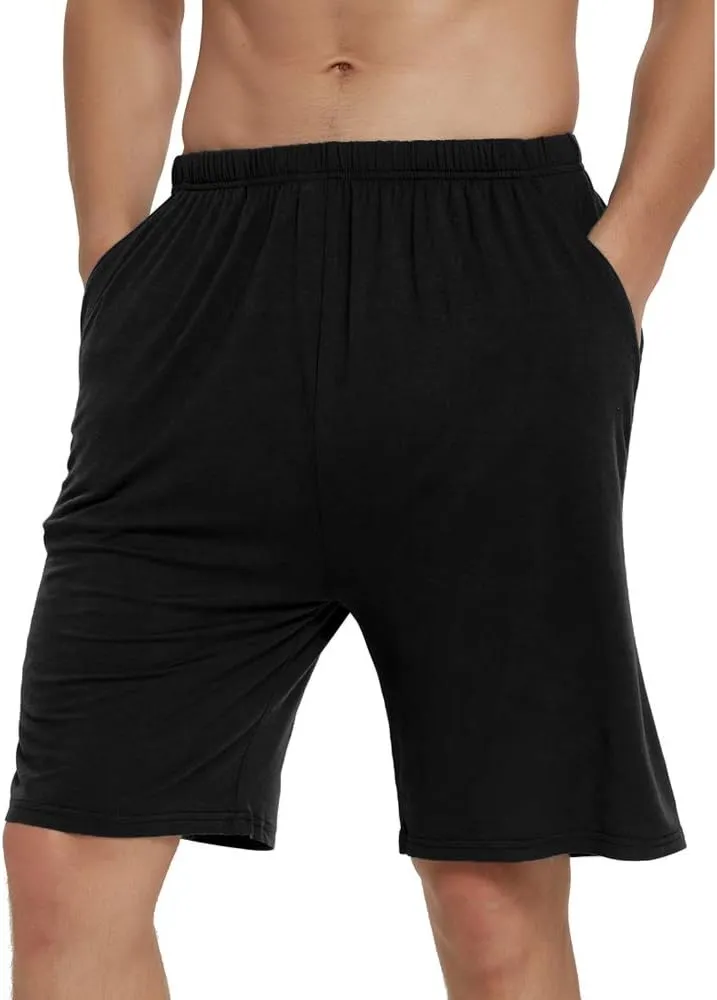 JINSHI Mens Pajama Shorts Soft Comfortable Lightweight Elastic Drawstring Men Lounge Sleep Shorts with Pockets