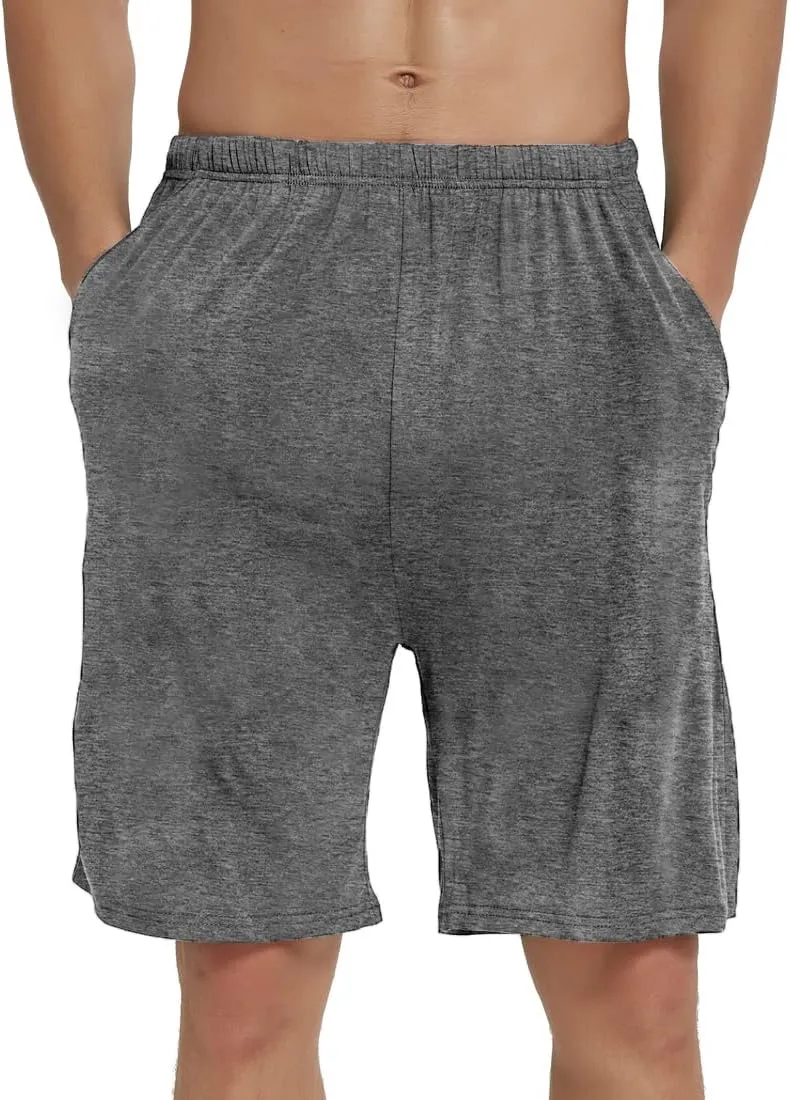 JINSHI Mens Pajama Shorts Soft Comfortable Lightweight Elastic Drawstring Men Lounge Sleep Shorts with Pockets