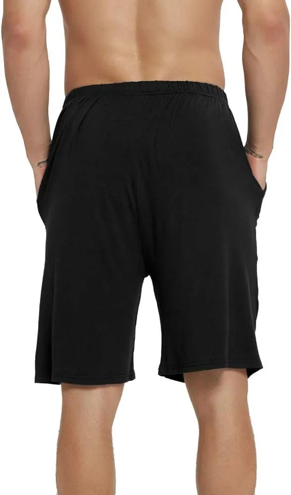 JINSHI Mens Pajama Shorts Soft Comfortable Lightweight Elastic Drawstring Men Lounge Sleep Shorts with Pockets