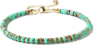Jinxiuge Stone Beaded Anklets for Women Handmade Beach Boho Beads Ankle Bracelet Jewelry for Birthday Party Gift for Her