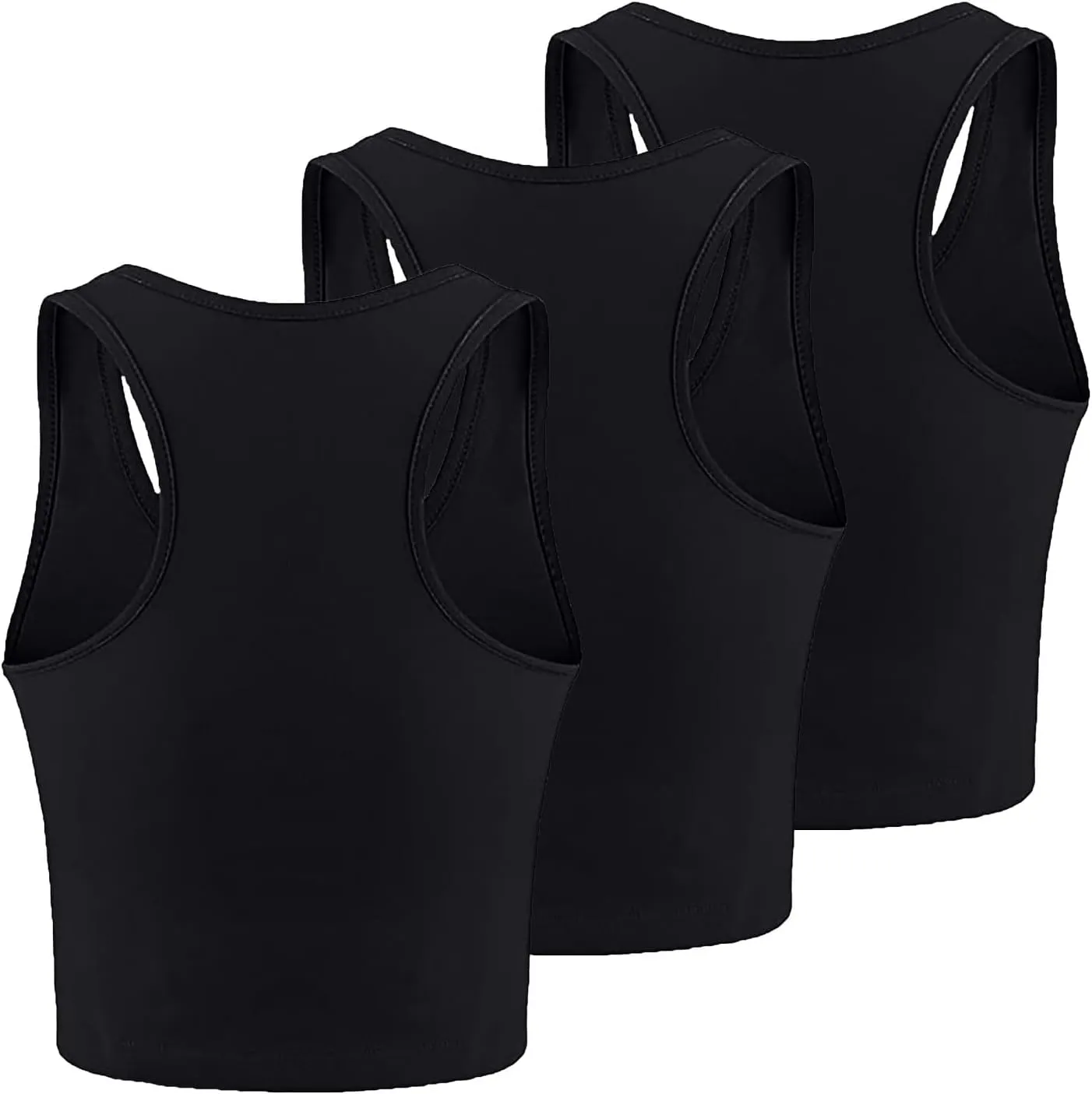 JOYO Women's 3 Piece Tank Tops Ribbed Seamless Workout Exercise Shirts Yoga Crop Tops Camisole Cotton Blouse for Women