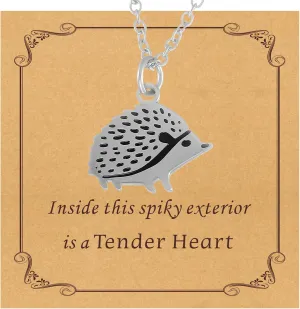 Kivosliviz Hedgehog Necklace for Women Adults Hedgehogs Lovers Jewelry Gift Inspirational Hedgehog Necklaces