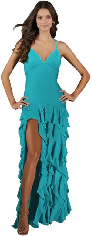 kosoze Tiered Chiffon Prom Dresses 2025 Ruffle Spaghetti Straps Evening Party Dress with Slit