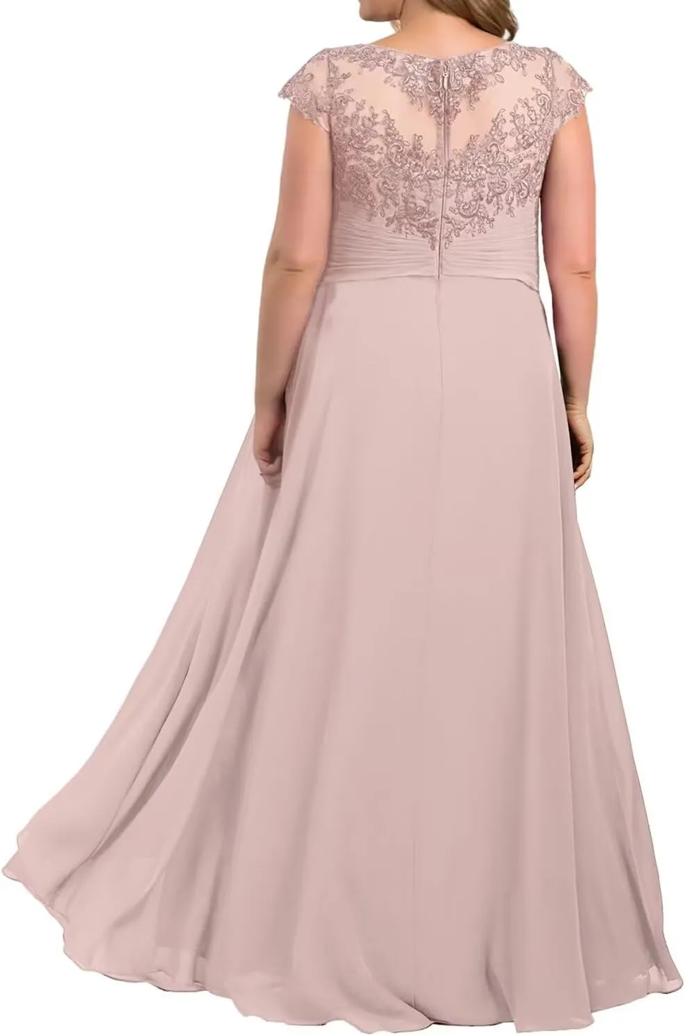 Lace Plus Size Mother of The Bride Dresses for Wedding Long Chiffon Wedding Guest Dresses for Women