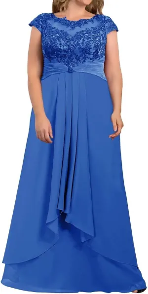 Lace Plus Size Mother of The Bride Dresses for Wedding Long Chiffon Wedding Guest Dresses for Women