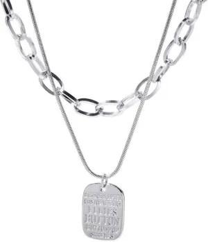 Layered Chain Necklaces for Women - Cubic Zirconia Rhinestone Pendant Necklace, Trendy Statement Fashion Jewelry, Adjustable Length Neck Chain Choker Necklace for Women