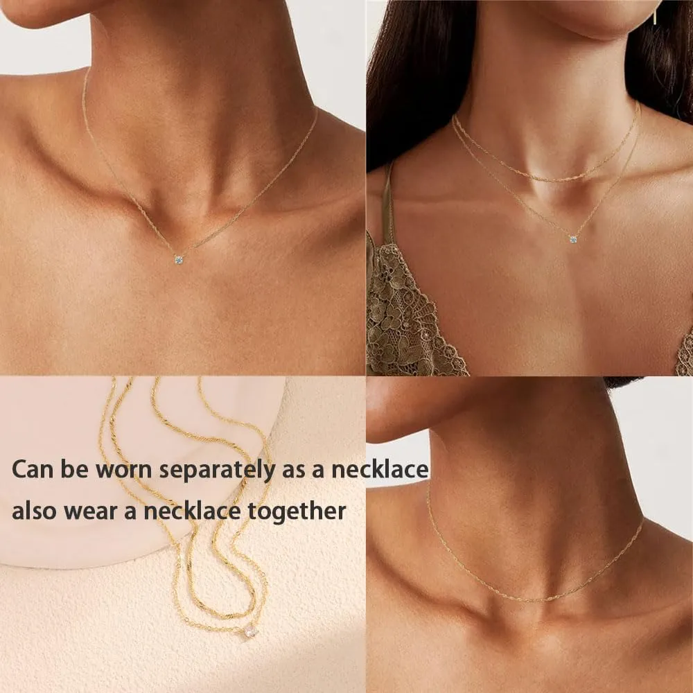 Layered Necklaces for Women Trendy 14K Gold Plated Toggle Necklace Cuban Link Chain Paperclip Chain Stack Necklace Jewelry
