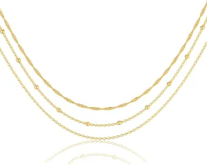 Layered Necklaces for Women Trendy 14K Gold Plated Toggle Necklace Cuban Link Chain Paperclip Chain Stack Necklace Jewelry