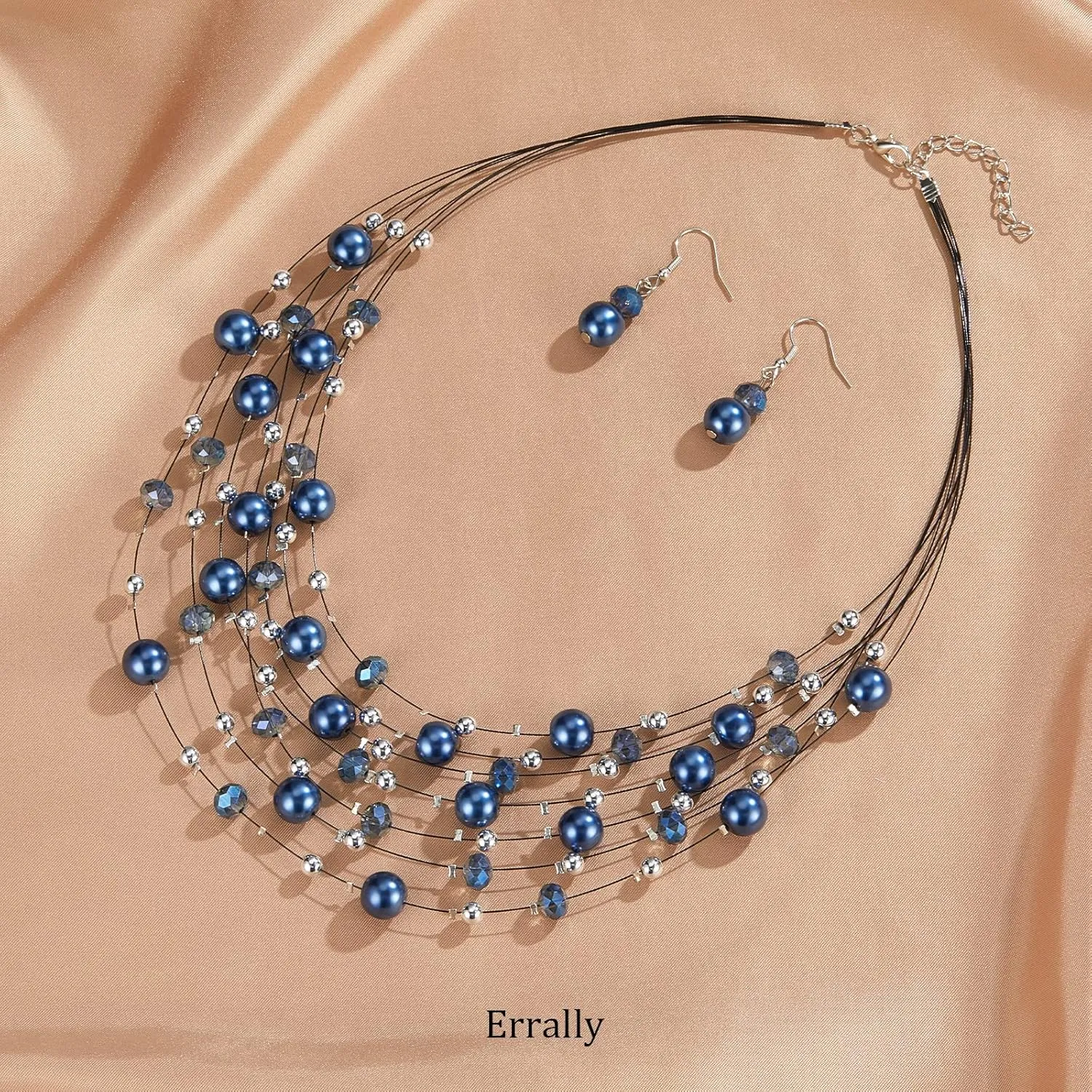 Layered Pearl Beaded Necklaces for Women Multi Layered Pearl Choker Necklace Boho Jewelry for Women Gifts for Mom