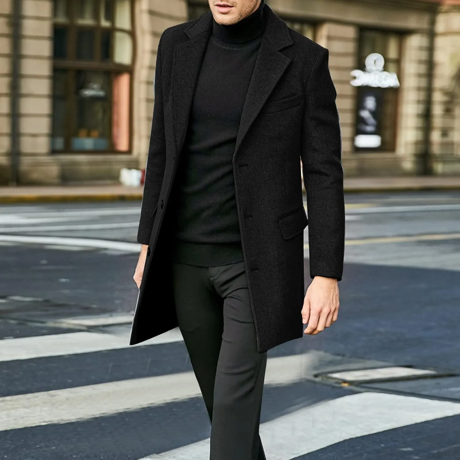 LCMTWX Men's Winter Thickened Warm Coats Stand Collar Knitted Splice Sweater Coat Casual Cardigan Stylish Mens Winter