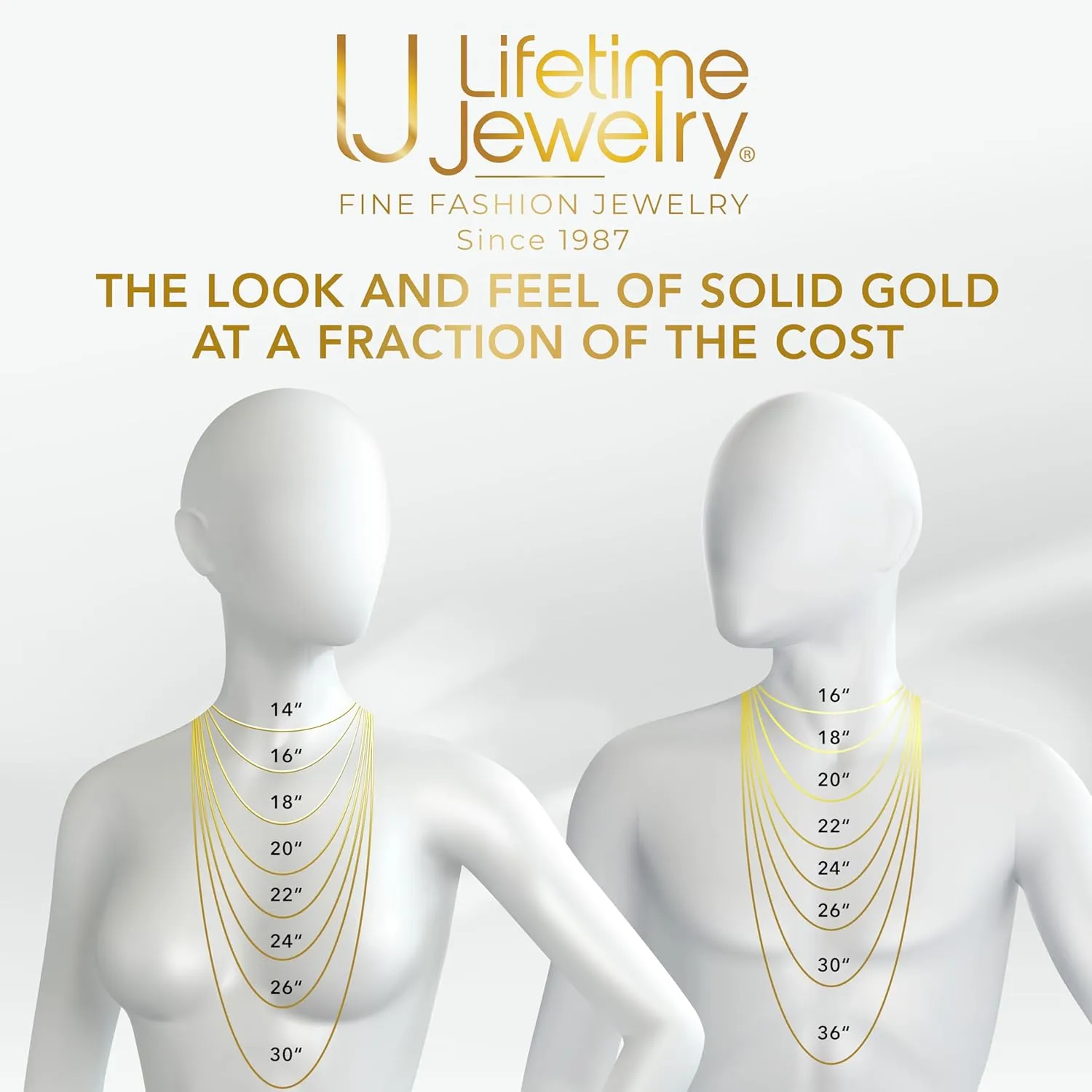 LIFETIME JEWELRY Crushed Herringbone Chain Necklaces for Women and Men 24k Gold Plated