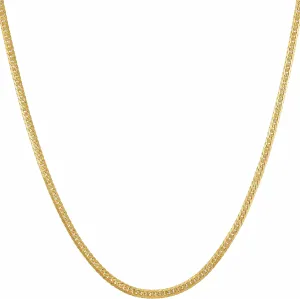 LIFETIME JEWELRY Crushed Herringbone Chain Necklaces for Women and Men 24k Gold Plated