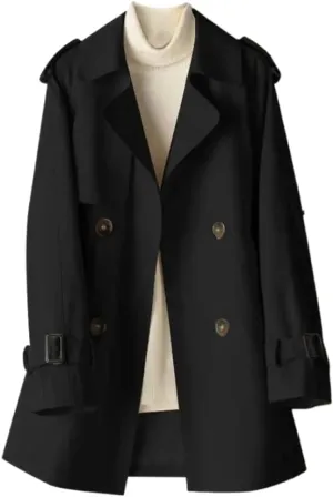 LIXINGHEITANG Windbreaker Women' Medium Length Spring and Autumn Korean Waist Jacket Trench Coat for Women