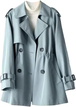 LIXINGHEITANG Windbreaker Women' Medium Length Spring and Autumn Korean Waist Jacket Trench Coat for Women