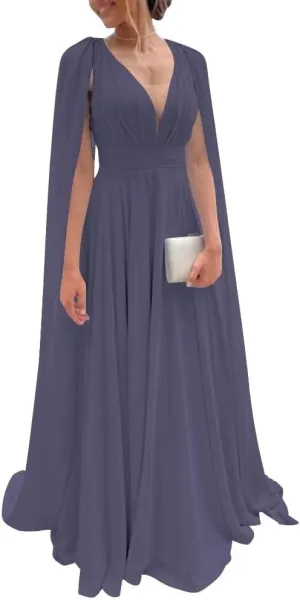 Long Bridesmaid Dresses for Wedding Chiffon Wedding Guest Dresses for Women A Line Formal Evening Party Gowns