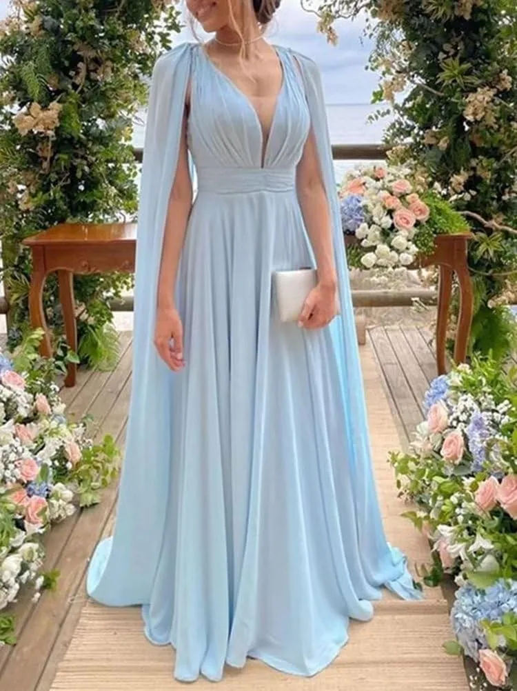 Long Bridesmaid Dresses for Wedding Chiffon Wedding Guest Dresses for Women A Line Formal Evening Party Gowns
