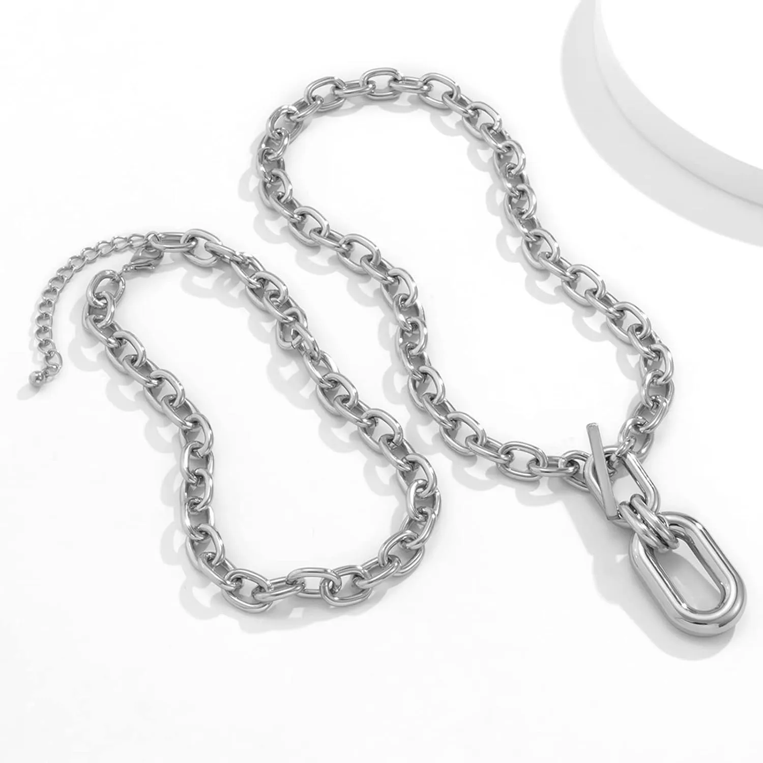 Long tiantian Chunky Gold Necklace Statement Necklace for Women's Jewelry Gold Chain Layered Toggle Clasp Necklaces Gifts