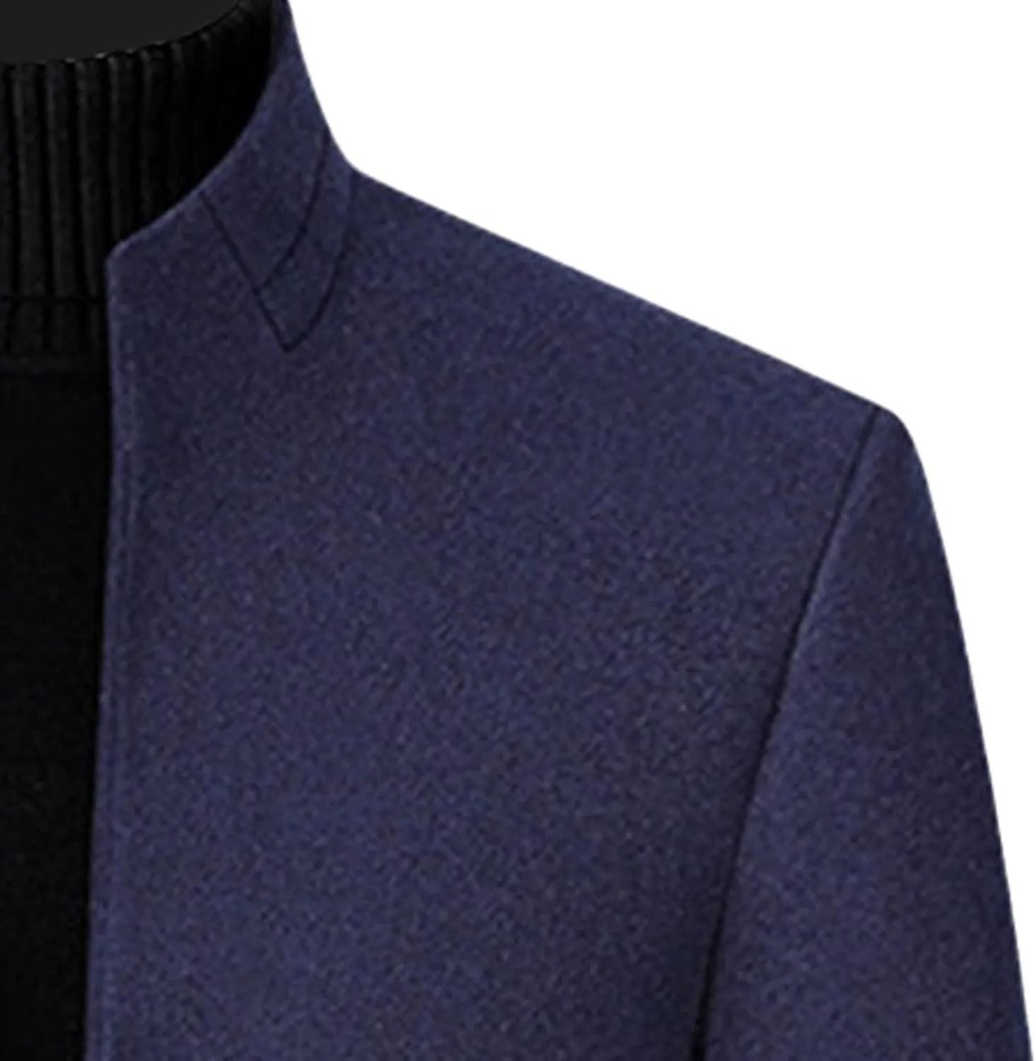 Maiyifu-GJ Men's Stylish Wool Blend Trench Coat Single Breasted Business Down Long Overcoat Mid-Length Slim Jacket Topcoat