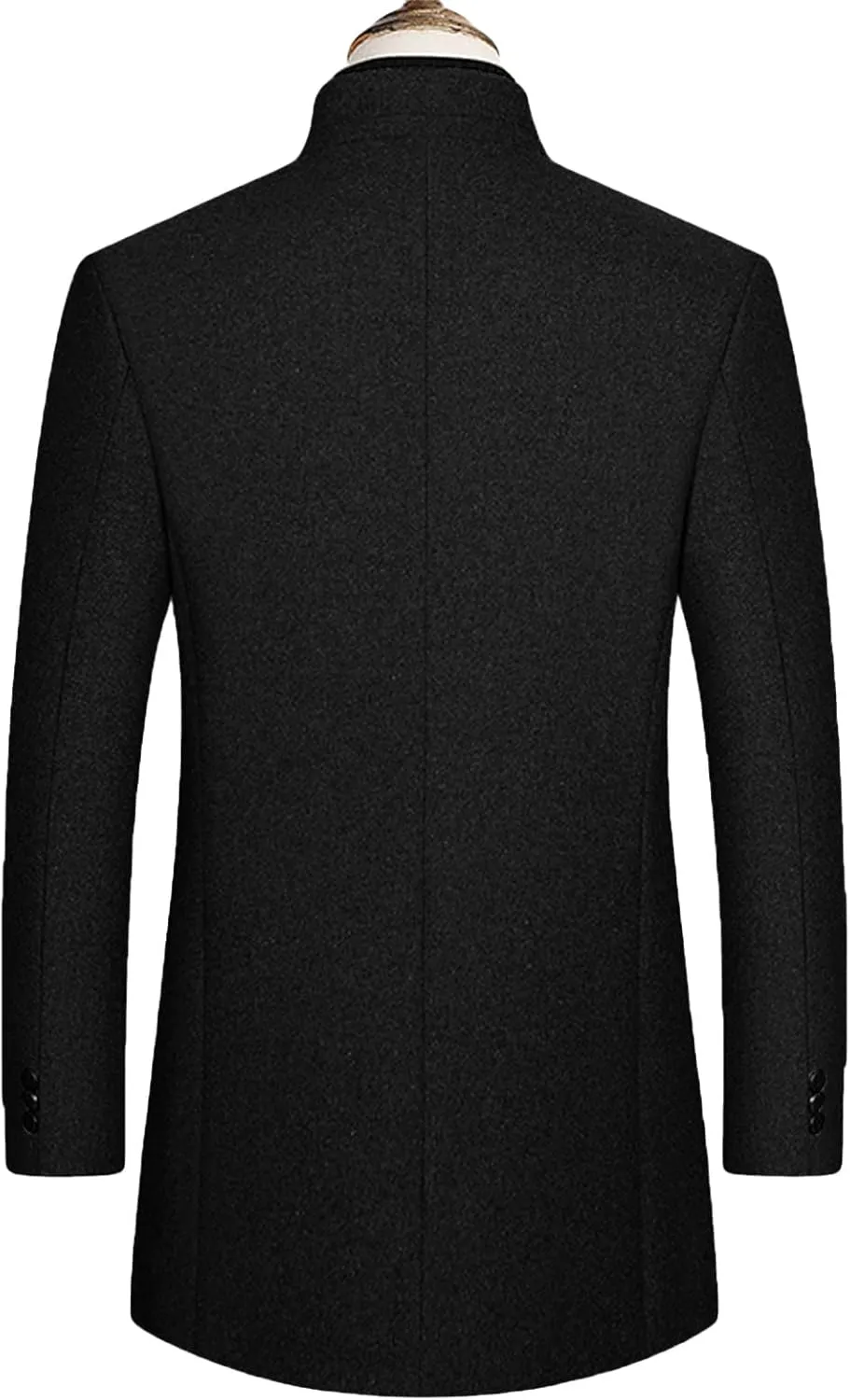 Maiyifu-GJ Men's Stylish Wool Blend Trench Coat Single Breasted Business Down Long Overcoat Mid-Length Slim Jacket Topcoat