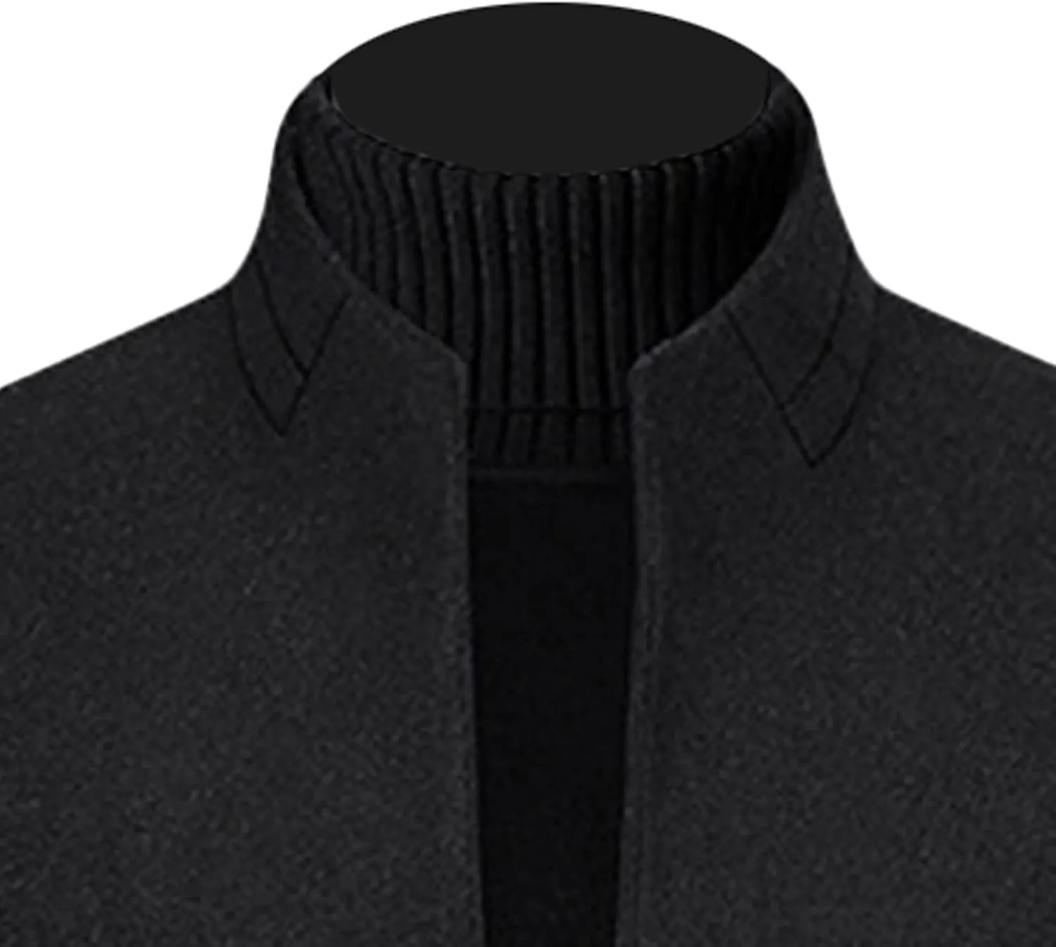 Maiyifu-GJ Men's Stylish Wool Blend Trench Coat Single Breasted Business Down Long Overcoat Mid-Length Slim Jacket Topcoat