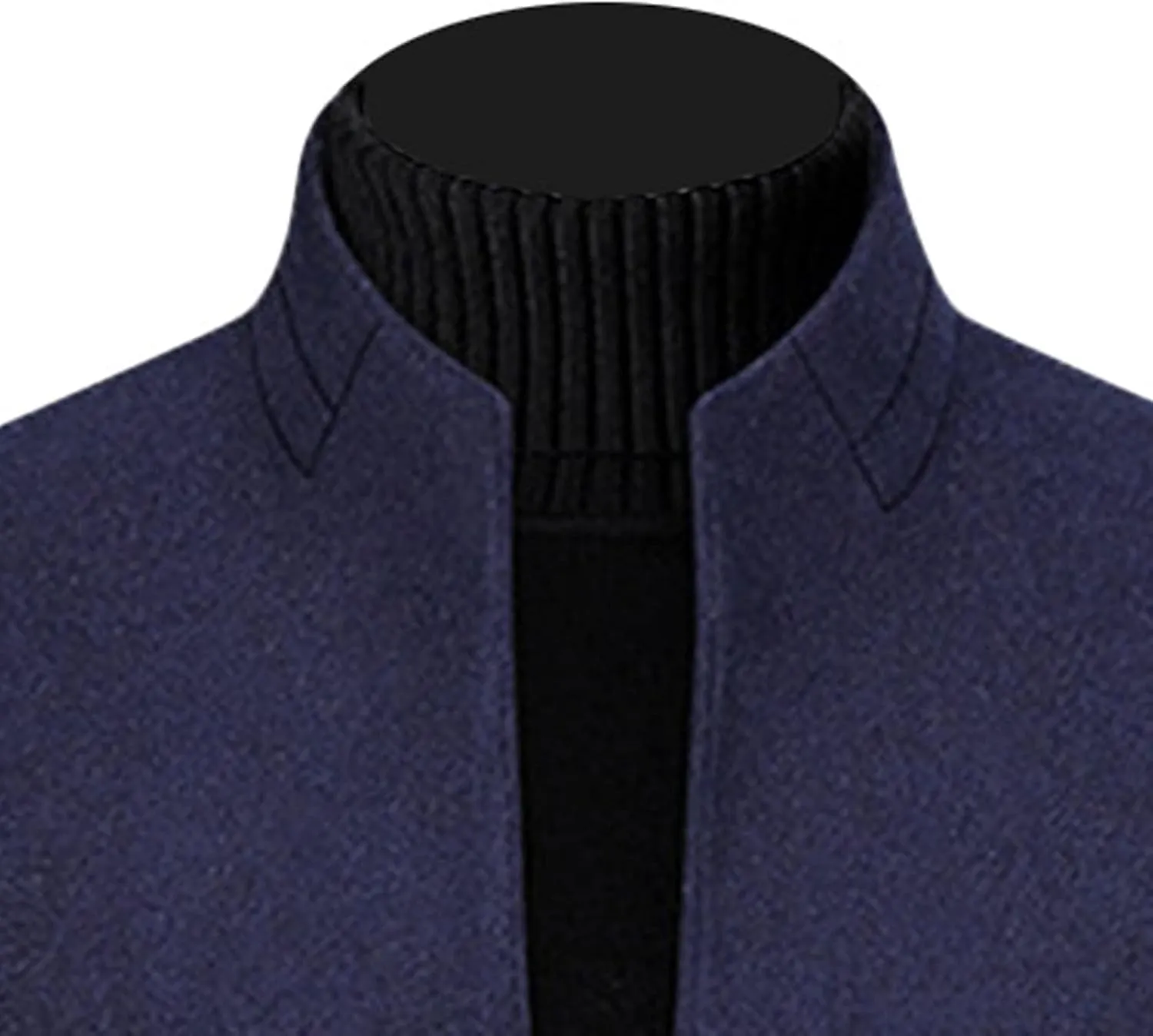 Maiyifu-GJ Men's Stylish Wool Blend Trench Coat Single Breasted Business Down Long Overcoat Mid-Length Slim Jacket Topcoat