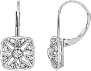 Marilyn Monroe Vintage Square Drop & Dangle Earrings | 14K Yellow Gold, Rhodium Plated 925 Sterling Silver Leverback Earrings for Women | 1 Carat Round Cut Cubic Zirconia CZ Simulated Diamond