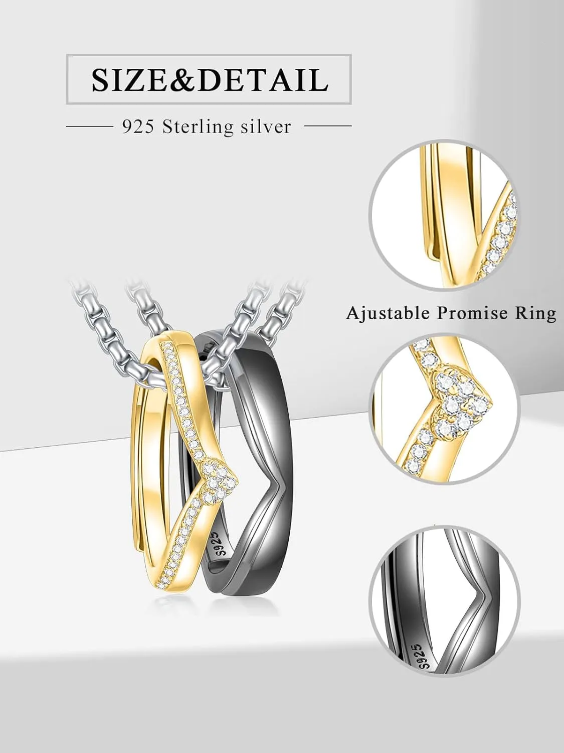 Matching Cat & Love Arrow Sterling Silver Cute Couples Heart Necklaces - Gifts for Couples