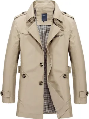 Men 2024 Winter Overcoat Stylish Wool Blend Single Breasted Peacoat Plus Size Warm Trench Coats Fashion Business Suit Jacket
